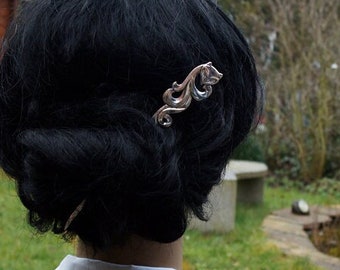 Palo de pelo gato zorro plateado, horquilla accesorios para el cabello peinado elegante horquilla clip de pelo pelo largo