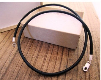 Lederband / Wechselband  Ø 2mm oder  Ø 3mm  schwarz Lederkette, Lederbandkette, LÄNGENWAHL  Echt Leder Kette Halskette