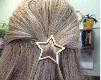 Hair Clip Star Silver or Gold Hair Clip Hair Clip Metal Gift Hair Stars Christmas