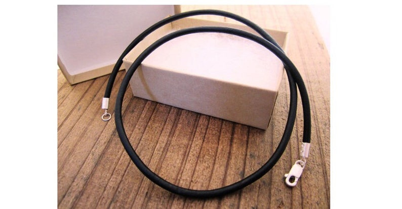 Leather strap / interchangeable strap Ø 2 mm or Ø 3 mm black leather chain, leather strap chain, CHOICE OF LENGTH real leather chain necklace image 1