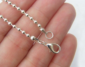 Necklace Silver WISH LENGTH 60, 65, 70, 75, 80 cm with carabiner closure