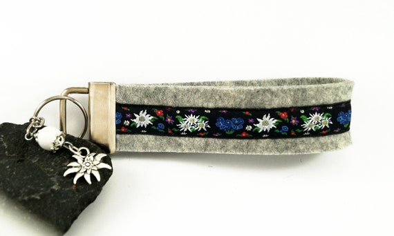 Schlüsselband Edelweiss Wiesn Trachten Schmuck Anhänger Dirndl Oktoberfest