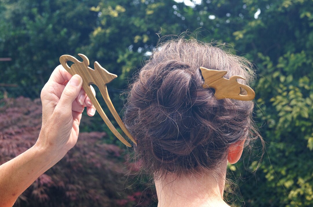 Cat Hair Stick Wooden Cat Hair Clip Natural Hair Pin Hair Clip Etsy