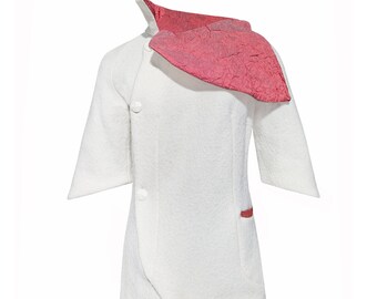 Red Snowball- wool and silk coat