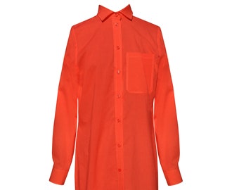 Coral shirt dress