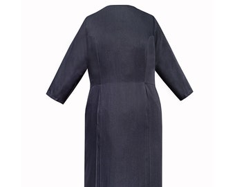 Robe noire à encolure bateau - grande taille