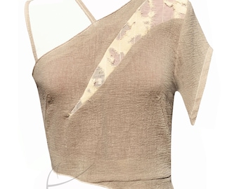 Blusa con paneles texturizados