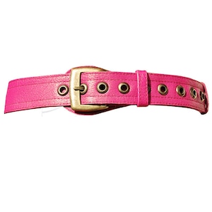 Fuchsia leather belt