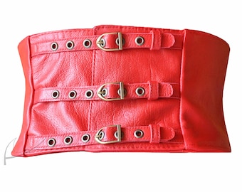 Red Leather Corset Belt II