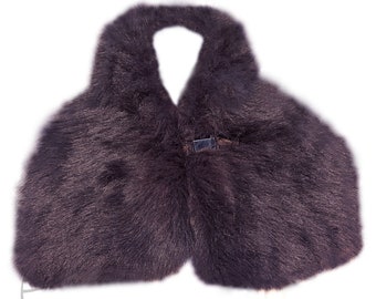 Eggplant Fox Fur Collar