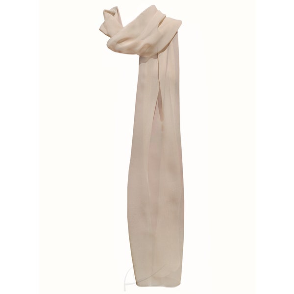 Beige chiffon- silk scarf