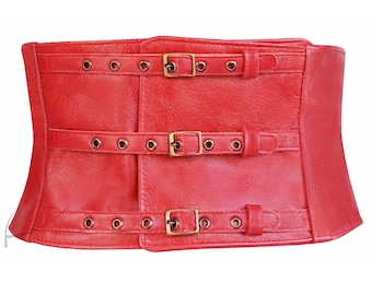 Red Leather Corset Belt II