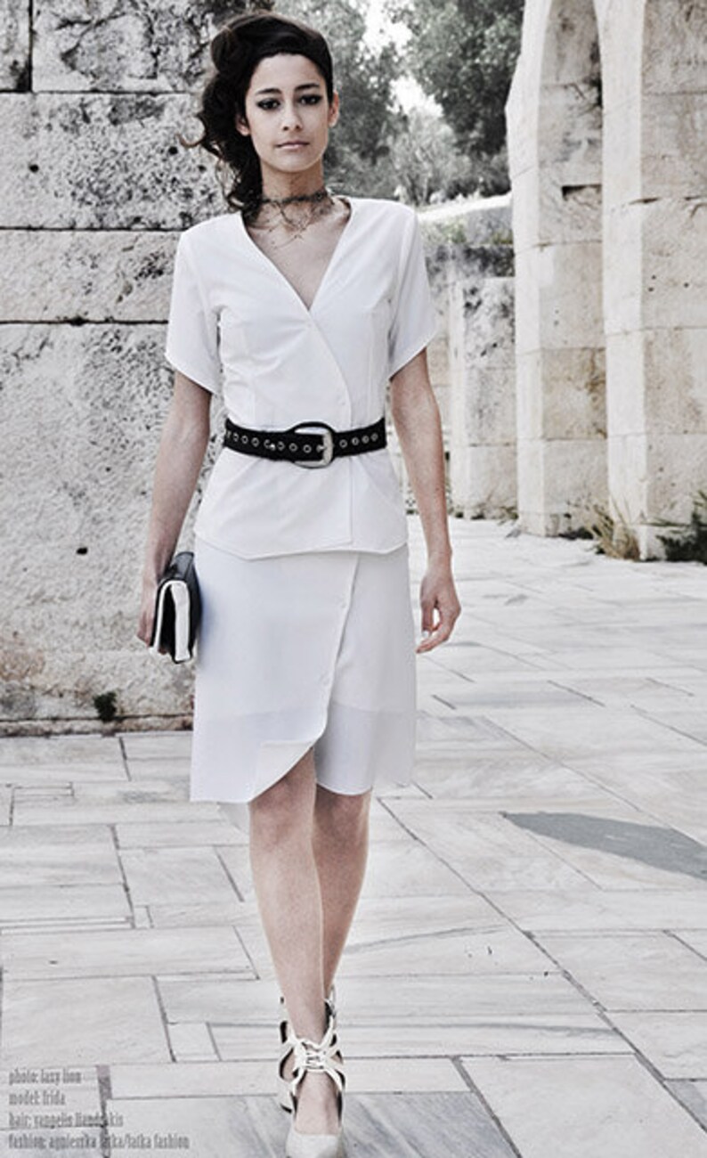 White Asymmetric Tunic image 1