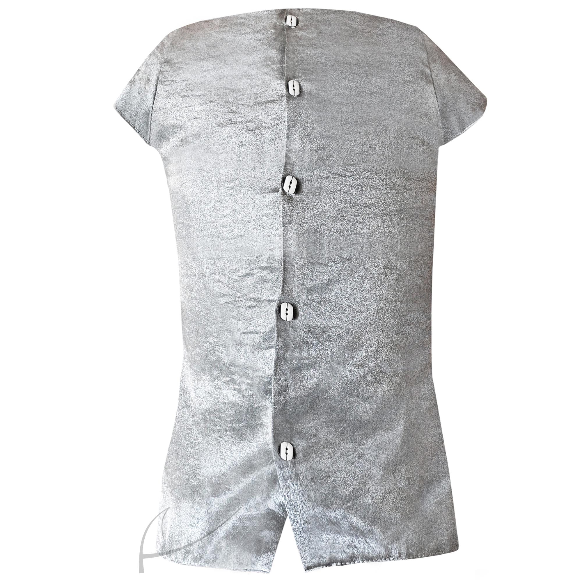 Printed Blouse with Back Buttons