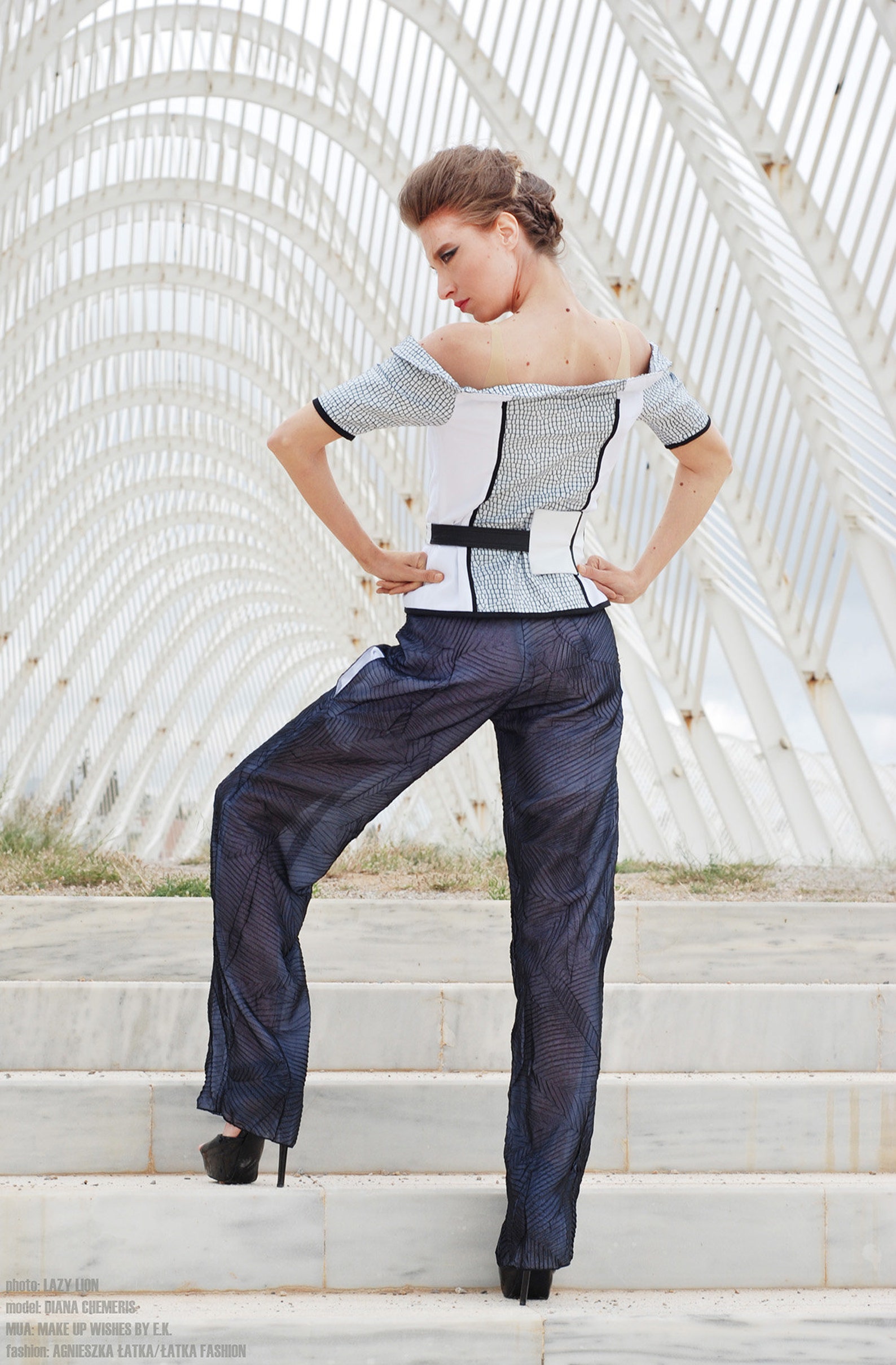 Layered Black and White Chiffon Pants - Etsy