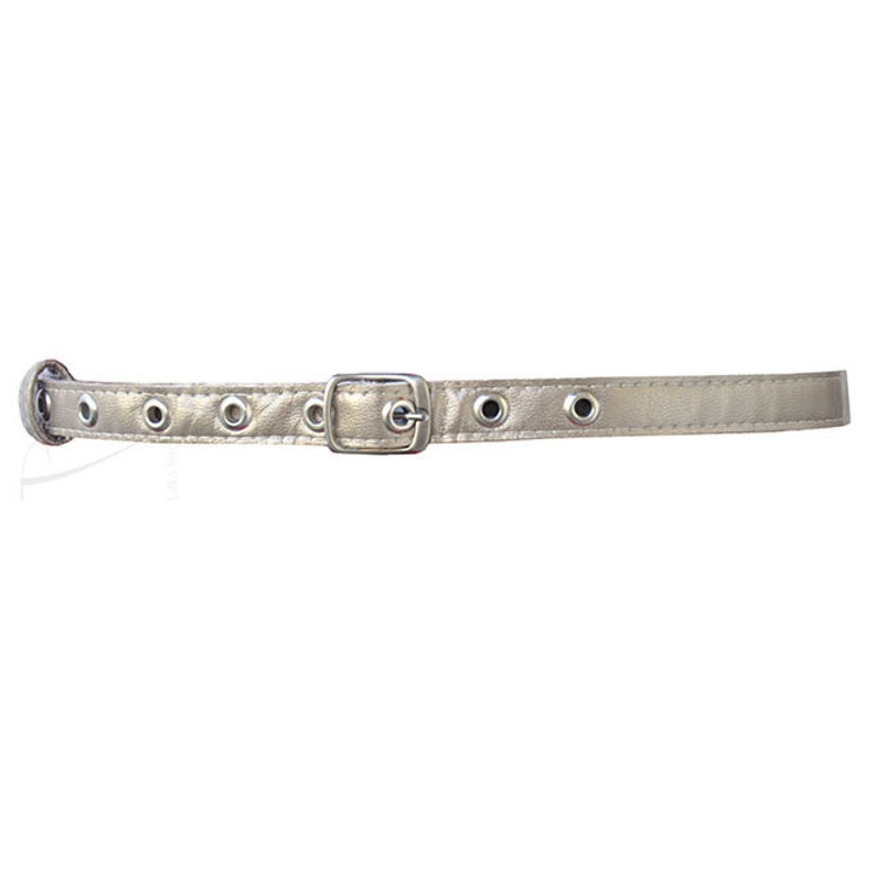 Slender silver leather belt image 2
