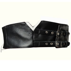 Black and white leather belt image 3