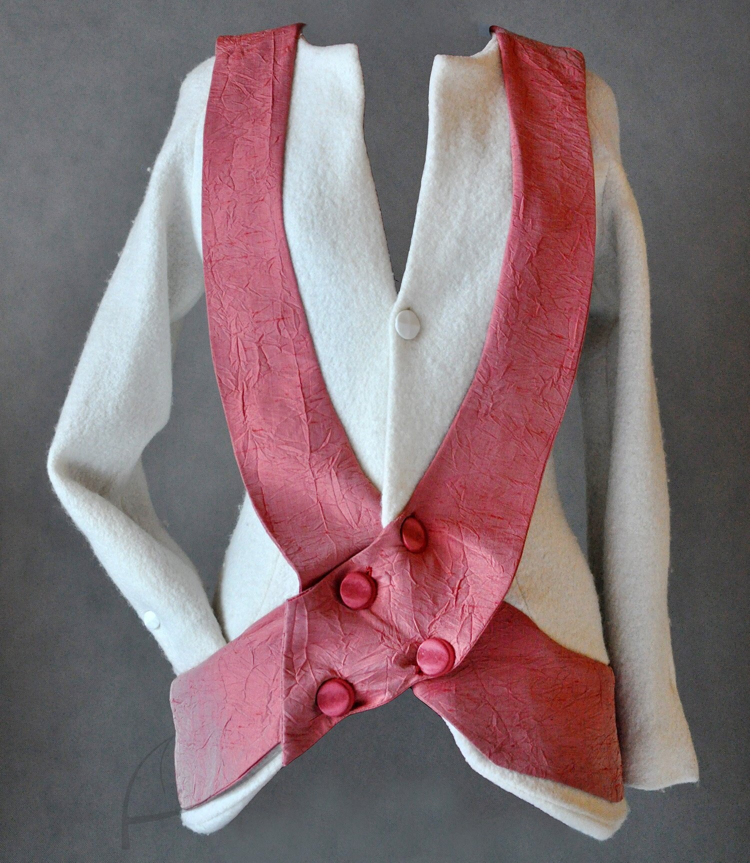 Red Stream- wool and silk coat