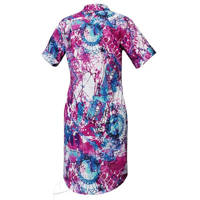 Patterned shirt dress image 4