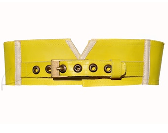 Lemon leather belt