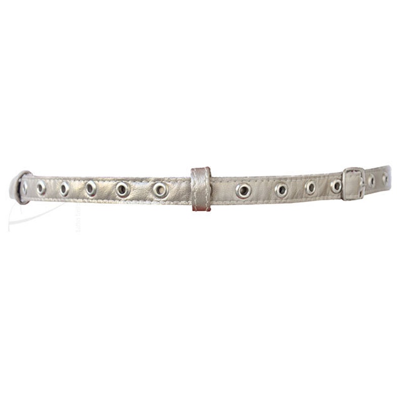 Slender silver leather belt image 3