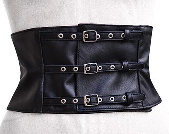 Black- Leather Corset Belt