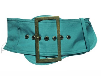 Waist cotton blue belt