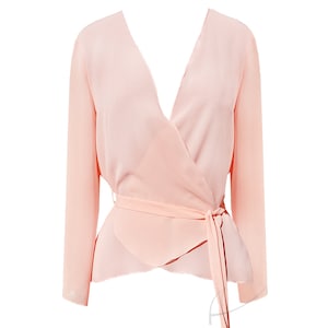 Transparent pink chiffon blouse