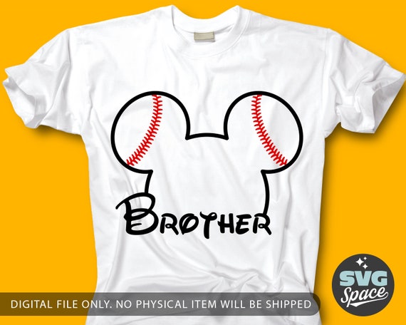 Download Free Baseball Brother Svg Mickey Ears With Red Baseball Stitches Etsy SVG Cut Files