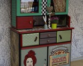 Buffet Cabinet Kitchen buffet kitchen Cupboard Anuit Buffet Vitrine Crockery Vintage unique