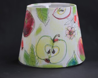 Lampe à poser abat-jour pomme peinte à la main Pièce unique avec ou sans pied