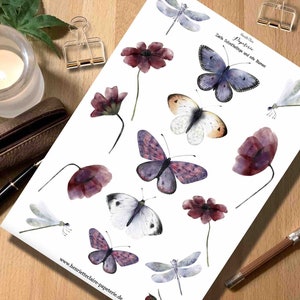 Sticker butterflies watercolor