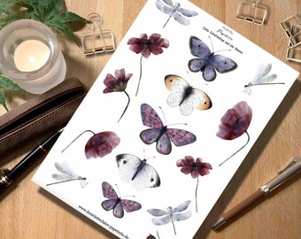 Sticker butterflies watercolor