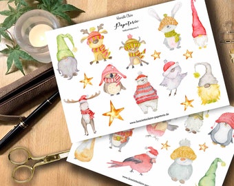 Stickers Christmas Gnomes 1 And 2 Watercolor