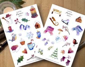 Sticker Winter Watercolor