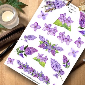 Autocollant Lilas Printemps Aquarelle autocollant lilas
