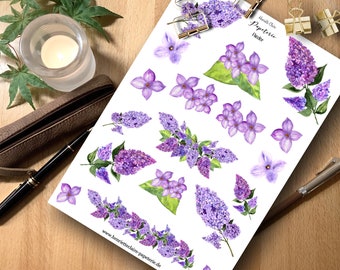 Aufkleber Flieder Frühling Aquarell lilac sticker