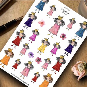 Sticker Princess Happy Hand Drawn