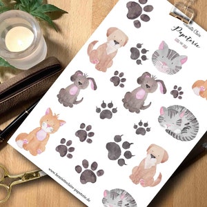 Autocollant chiens pattes de chats