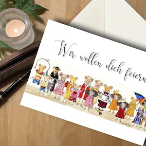 Topini per biglietti da lettera “Vogliamo festeggiarti”