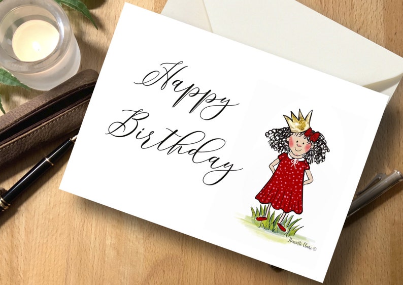 Letter card Princess Happy Birthday image 1