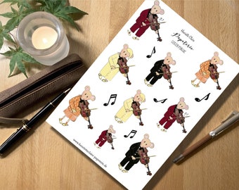 Stickers mice with violin hand drawn stickers mouse with violin music mice mousemusic violin mouse violin mouse