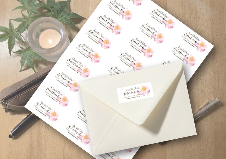 Address sticker water lily watercolor 24-30