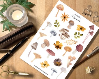 Sticker Autumn Mushrooms Watercolor