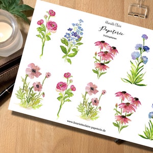 Sticker lentebloemen vergeet-mij-nietje