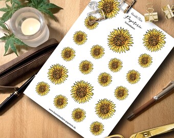 Aufkleber  Sonnenblumen Aquarell sunflowers watercolor