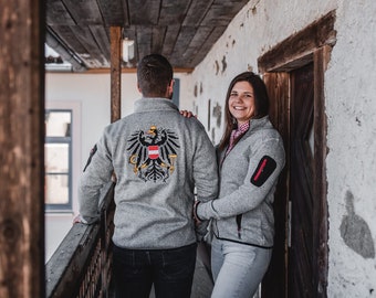 Österreich Jacke mit hochwertigem Adler Stick am Rücken | Granitjacke