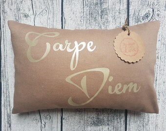 Zirbenkissen Zirbelkissen Duftkissen  "Carpe Diem" Bezug abnehmbar!