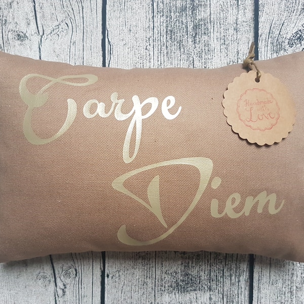 Zirbenkissen Zirbelkissen Duftkissen  "Carpe Diem" Bezug abnehmbar!