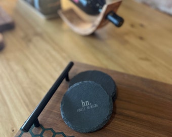 Minimalistic Coaster Custom Name Stone/Personalized/Customizable Family Friends Slate Coaster Gift
